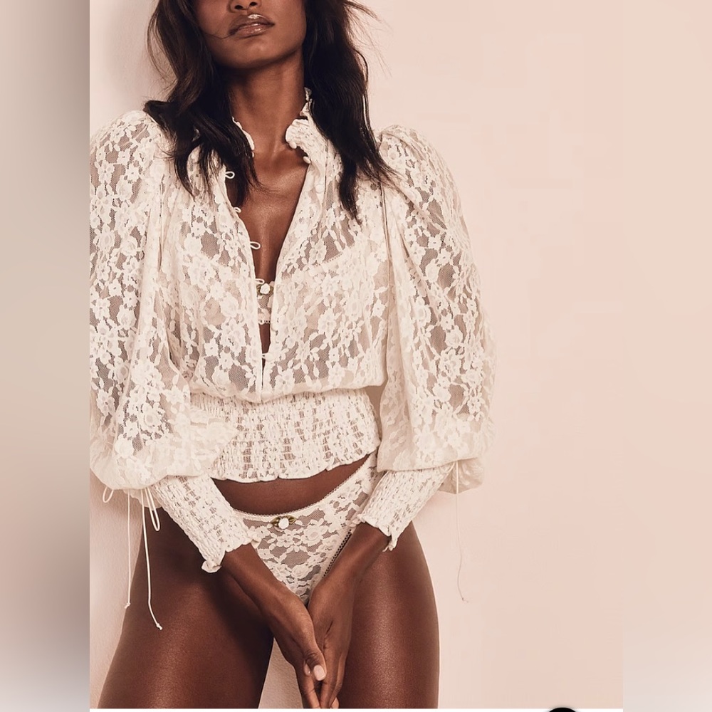 For Love ♥️ and Lemons 🍋 White Lace Blouse